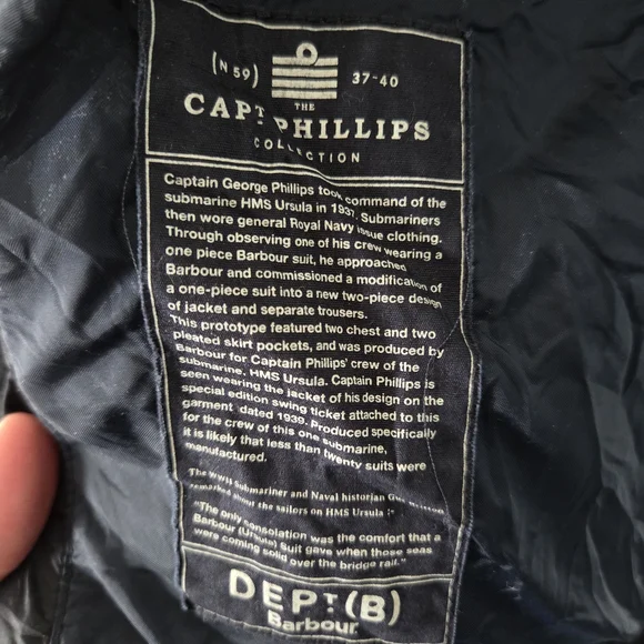 Barbour Jacket Beacon Sports Quilted Dept B Captain Phillips - Picture 10 of 16